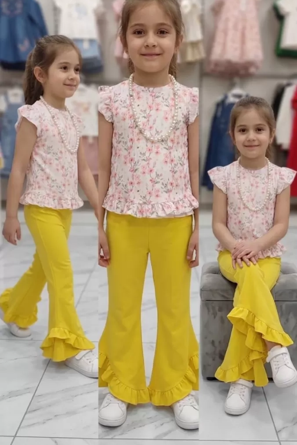 6-7-8 Yaş Kolyeli Full Likra Çocuk Takımı