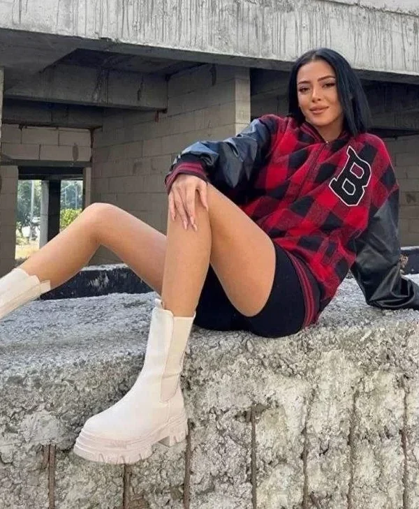 Pötikare Desen Nakışlı Kolej Ceket - Kırmızı