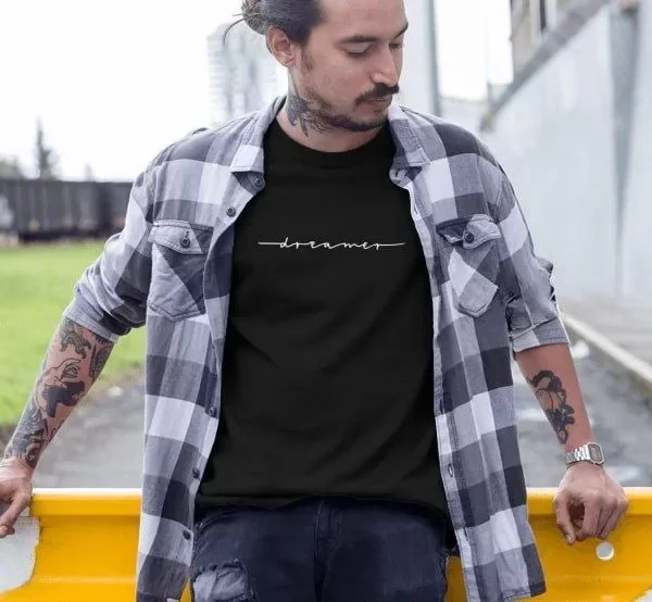 Erkek Bisiklet Yaka Baskılı Oversize T-Shirt - Siyah