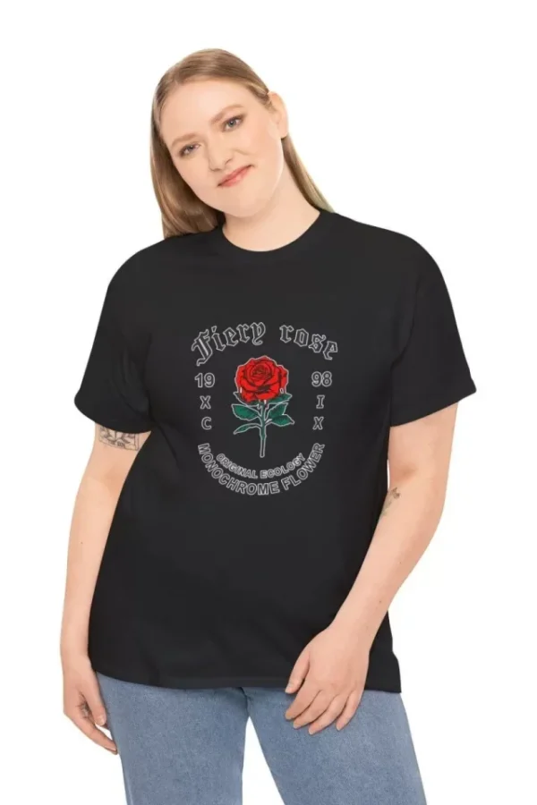 Unisex Bisiklet Yaka Baskılı T-Shirt - Siyah