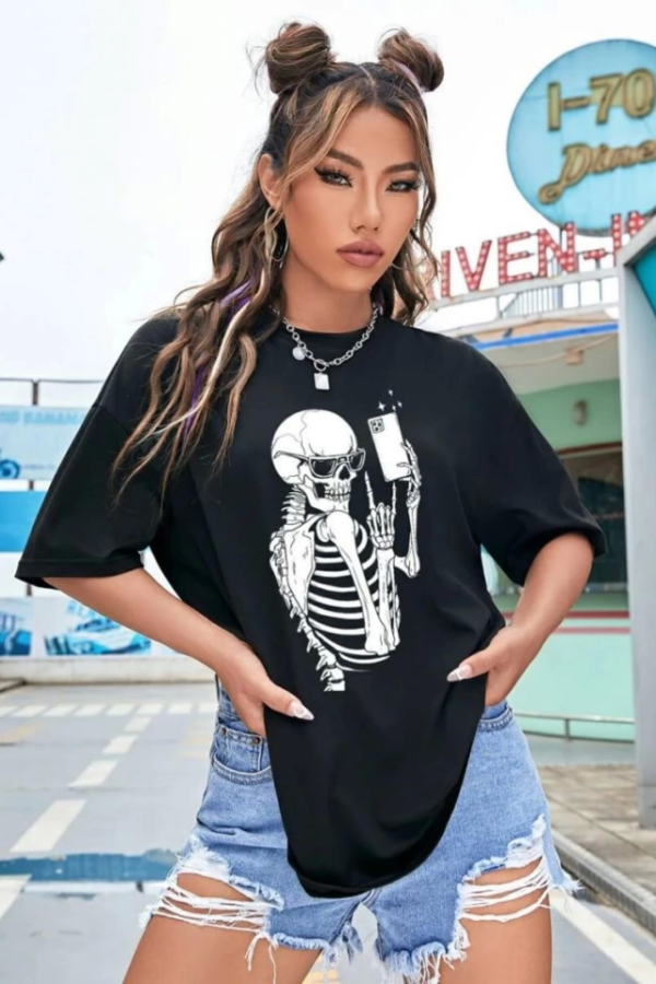 Baskılı T-shirt - Siyah