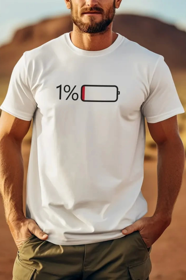 Baskılı Oversize Bisiklet Yaka T-shirt - Beyaz