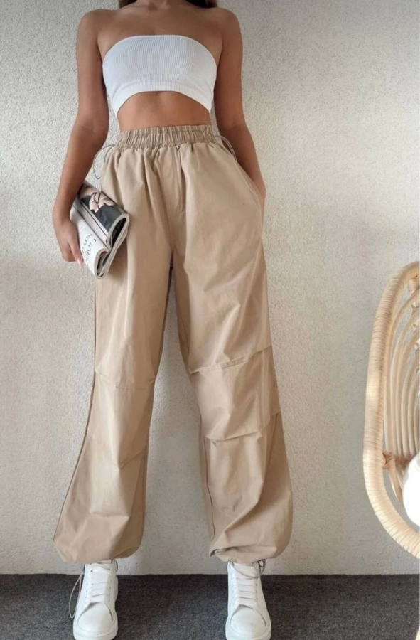 Cepli Paraşut Pantalon - Bej