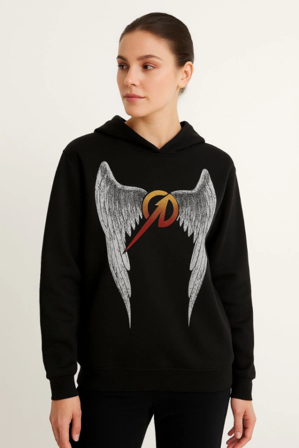 Metallica İki İplik Kapüşonlu Ön Ve Arka Baskılı Hoodie - Siyah