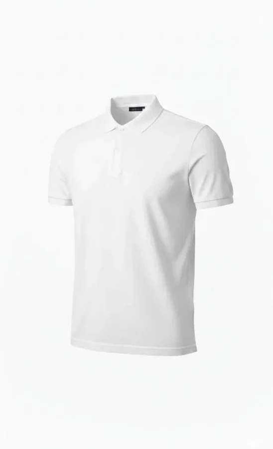 Erkek Pike Kumaş Düğmeli Yaka Regular Fit Günlük Kısa Kol Tişört T-shirt - Beyaz