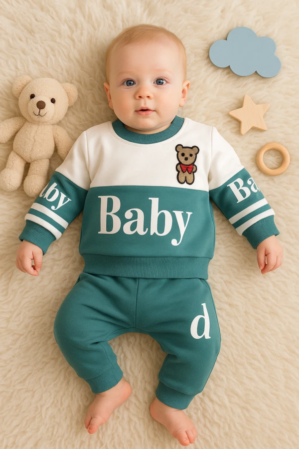 Baby Desenli 2'li % 100 Pamuk Erkek Bebek Takımı
