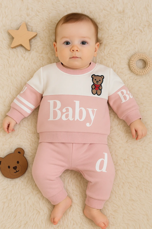 Baby Desenli 2'li % 100 Pamuk Kız Bebek Takımı