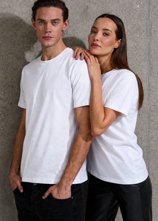 Unisex Kısa Kollu Bisiklet Yaka Basic Viskon Bluz