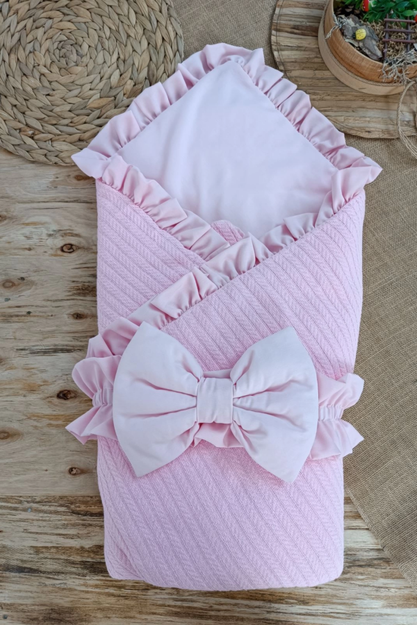 Yenidoğan Tericotton Kumaş Multi Mevsimlik Bebek Battaniyesi Kundak Pembe