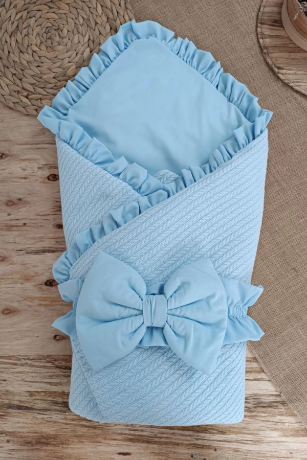Yenidoğan Tericotton Kumaş Multi Mevsimlik Bebek Battaniyesi Kundak Mavi
