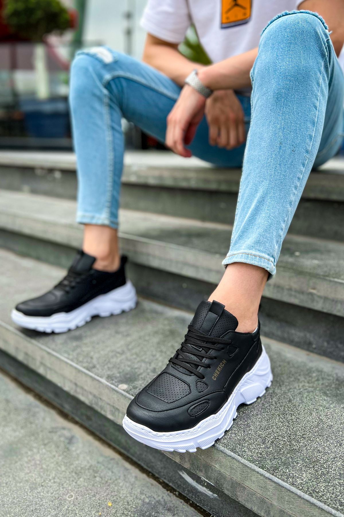 CH089 - CBT Low Top Lace Up Erkek Ayakkabı SIYAH - Görsel 3