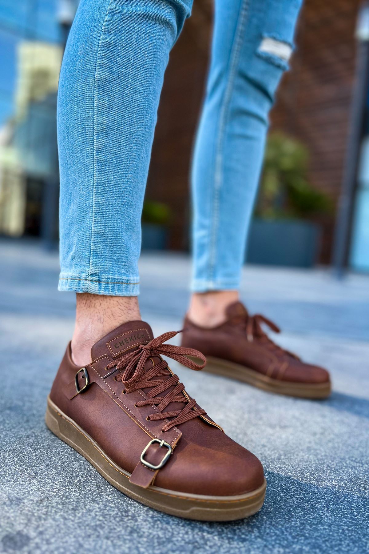 CH191 - CKT Side Buckle Erkek Ayakkabı TABA - Görsel 4