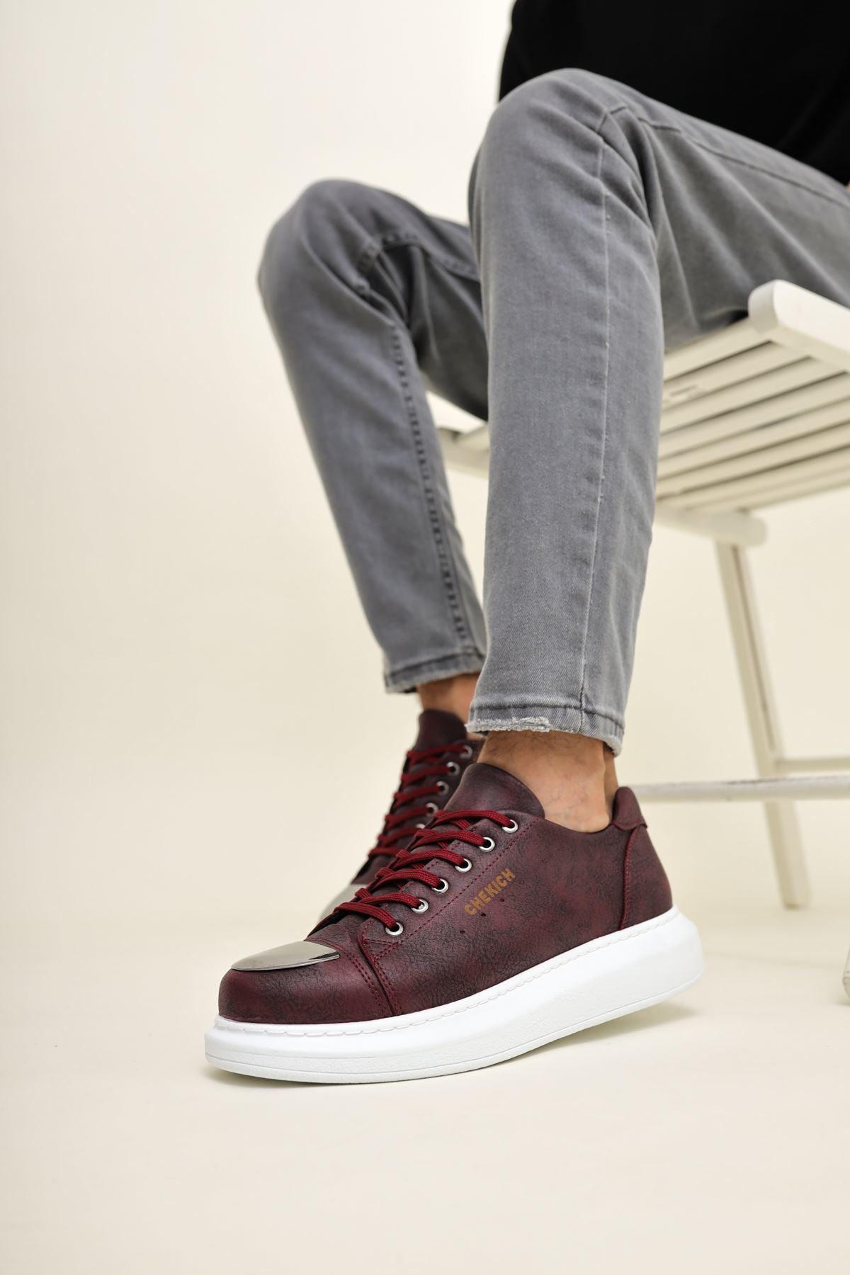 CH175 - CBT Mirror Erkek Ayakkabı BORDO - Görsel 3