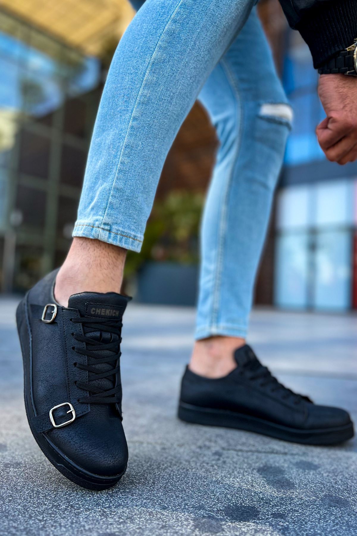 CH191 - CST Side Buckle Erkek Ayakkabı SIYAH - Görsel 3