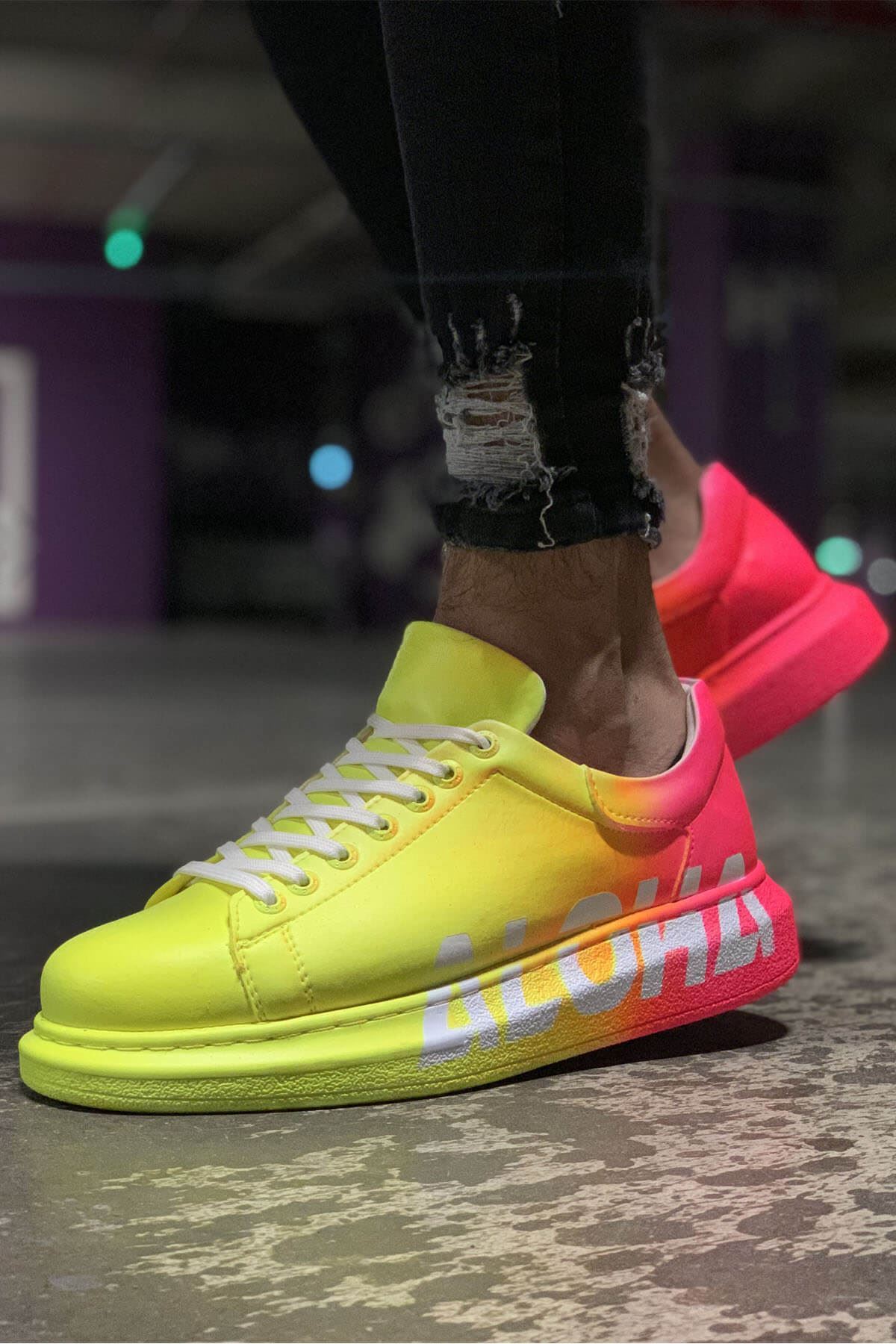 CH254 - CBT Pittura Erkek Ayakkabı 401 ALH SARI / PEMBE