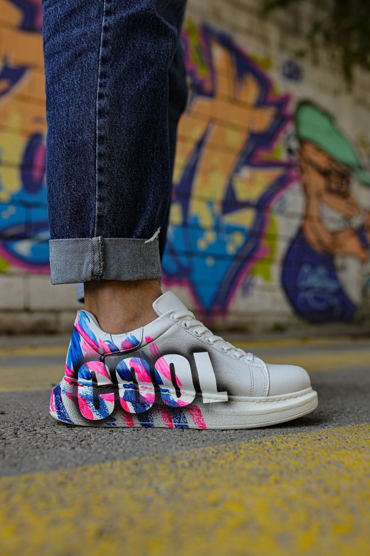 CH254 - CBT Pittura Erkek Ayakkabı 486 PEMBE / MAVI COOL - Görsel 2