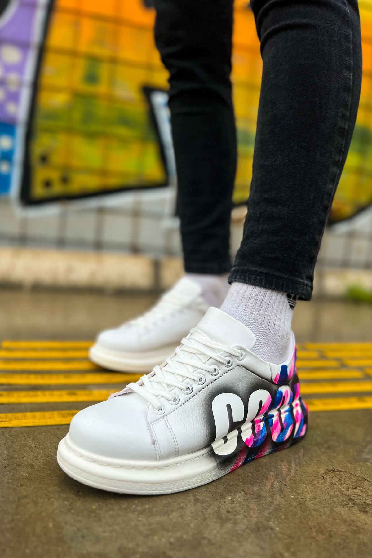 CH254 - CBT Pittura Erkek Ayakkabı 486 PEMBE / MAVI COOL - Görsel 3