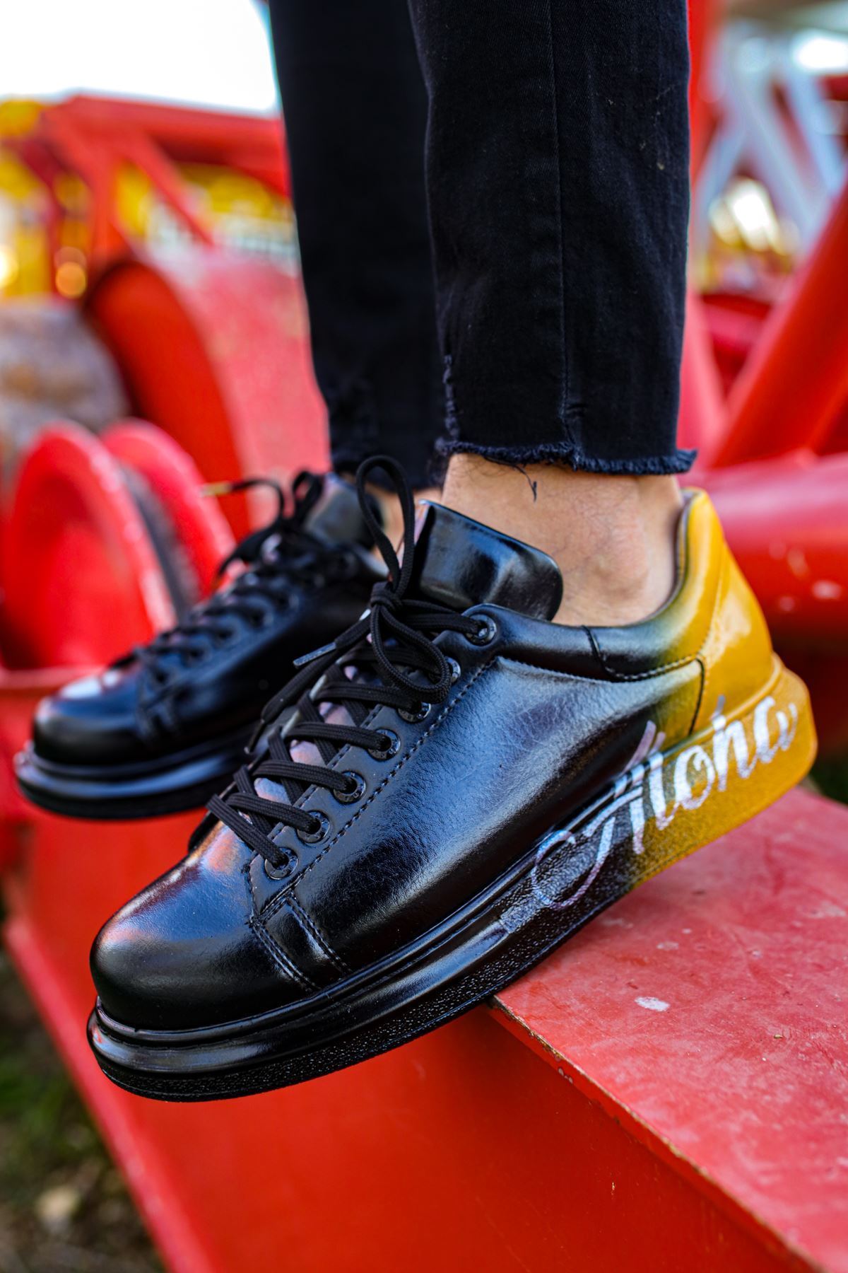 CH254 - CBT Pittura Erkek Ayakkabı 476 SIYAH / SARI ALOHA