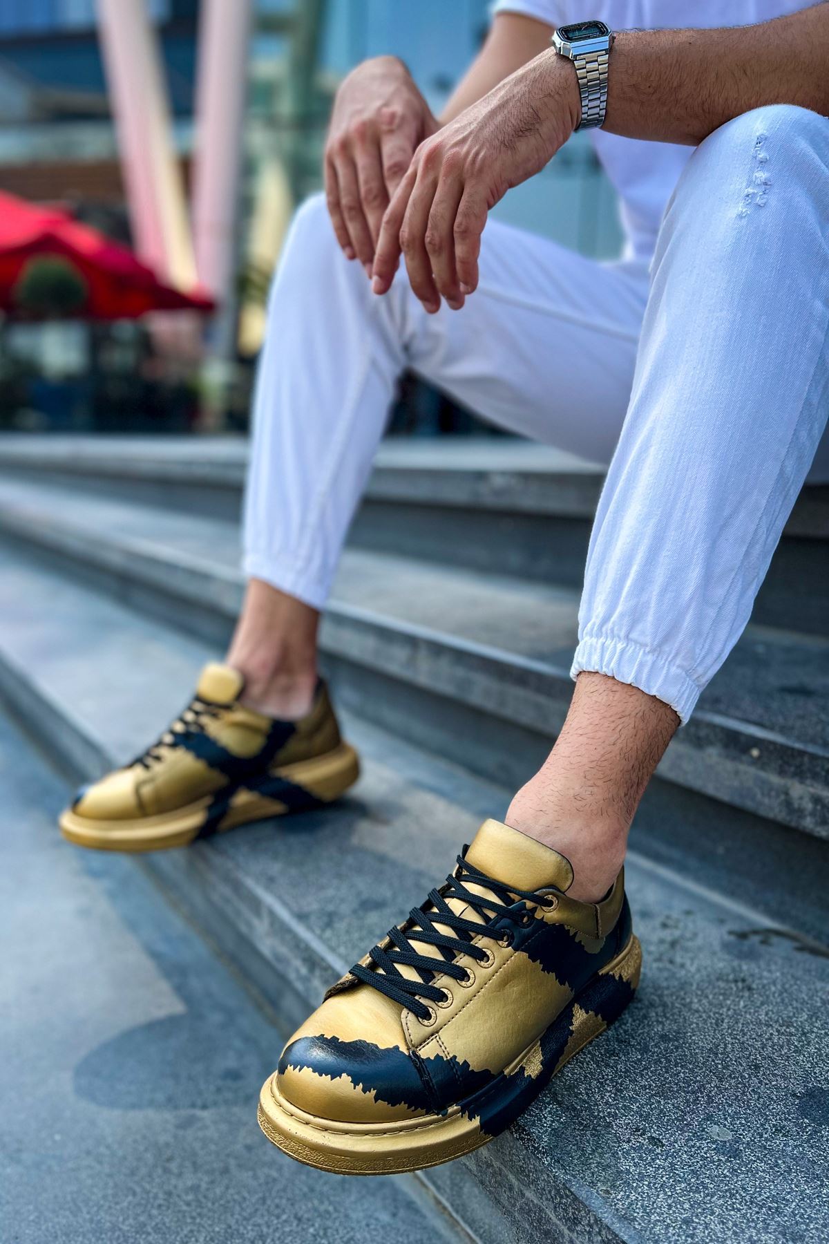 CH254 - CST Pittura Erkek Ayakkabı 549 GOLD SIYAH X - Görsel 4