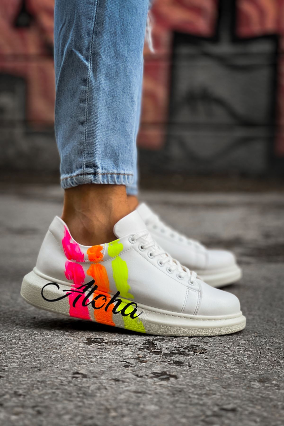 CH254 - CBT Pittura Erkek Ayakkabı 501 ALOHA SARI PEMBE BEYAZ - Görsel 4