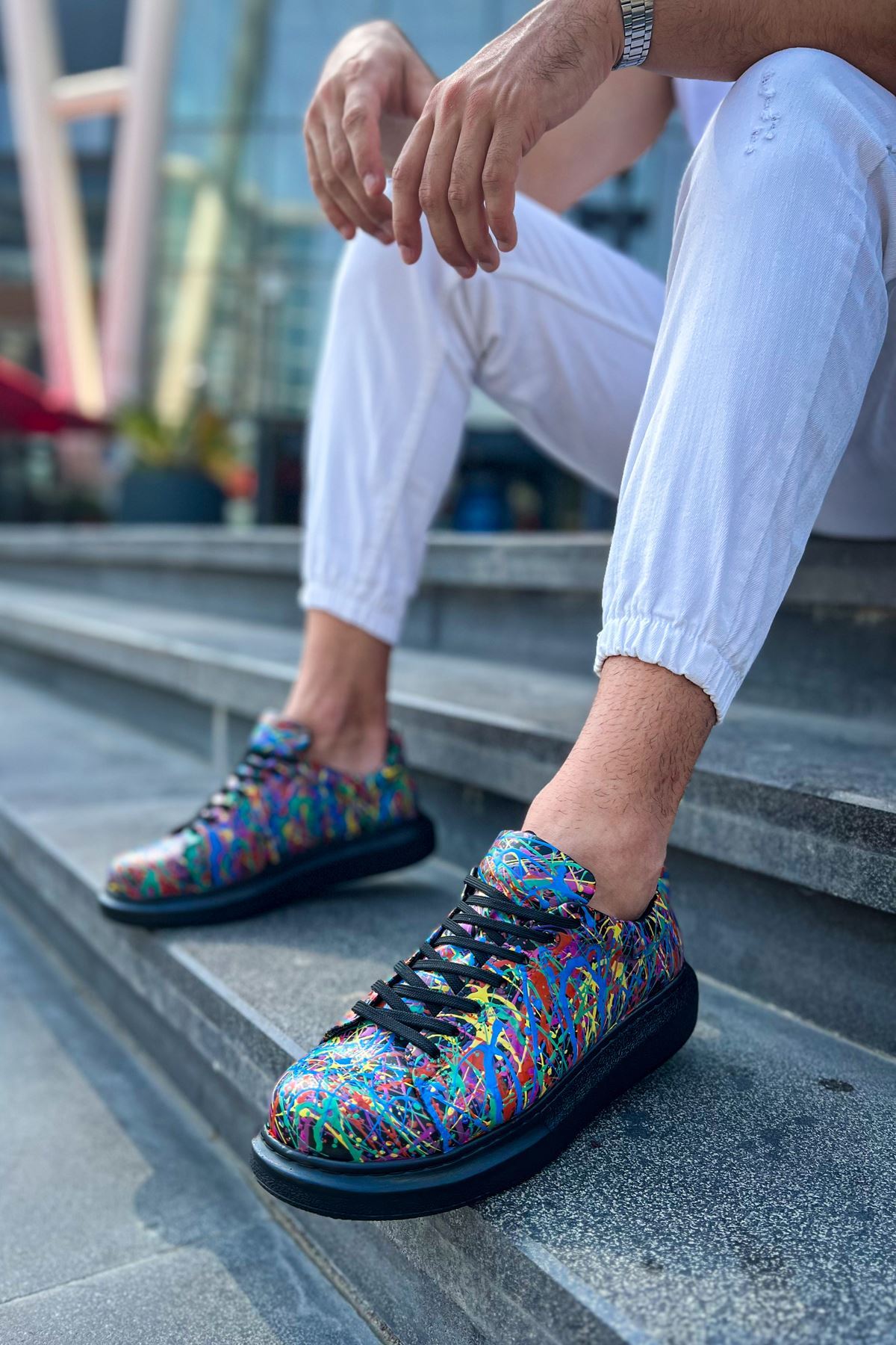 CH254 - CST Pittura Erkek Ayakkabı 538 CRAZY SPLUSH SIYAH - Görsel 4