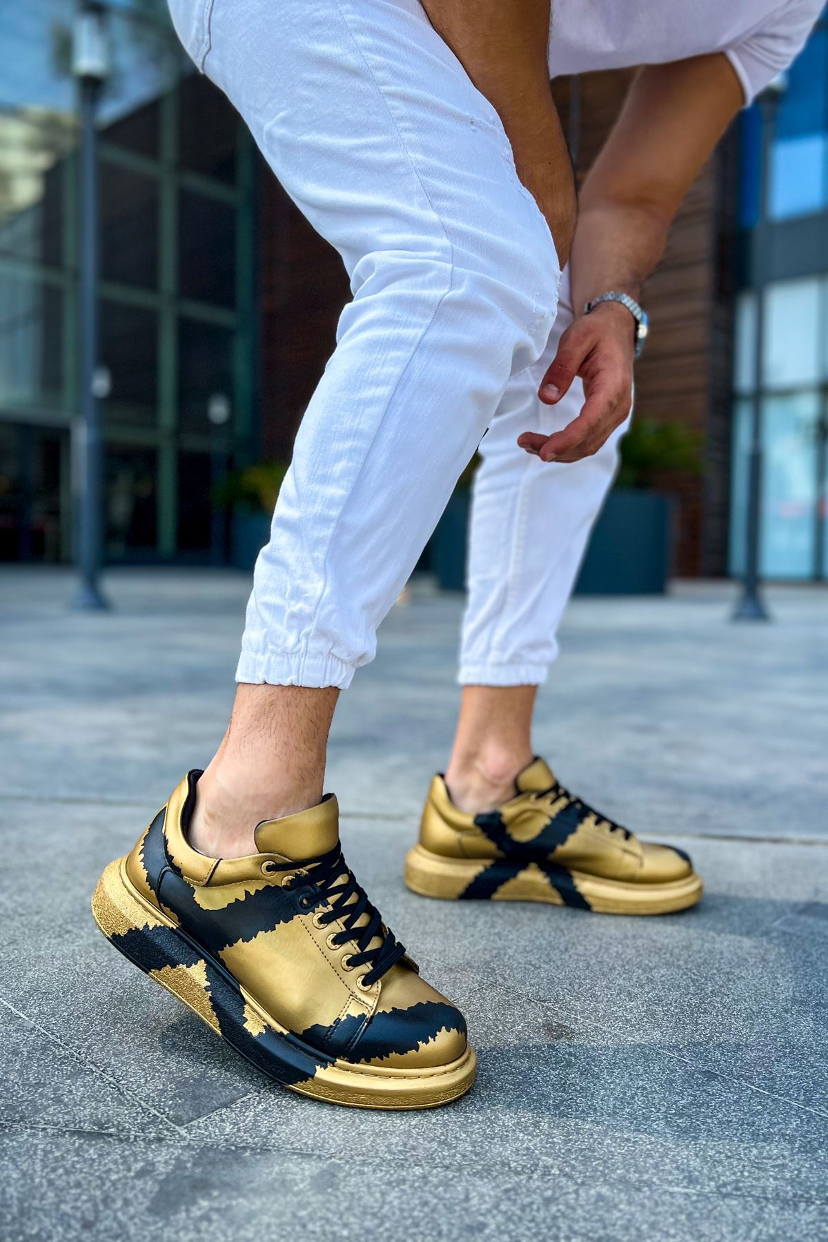 CH254 - CST Pittura Erkek Ayakkabı 549 GOLD SIYAH X - Görsel 2