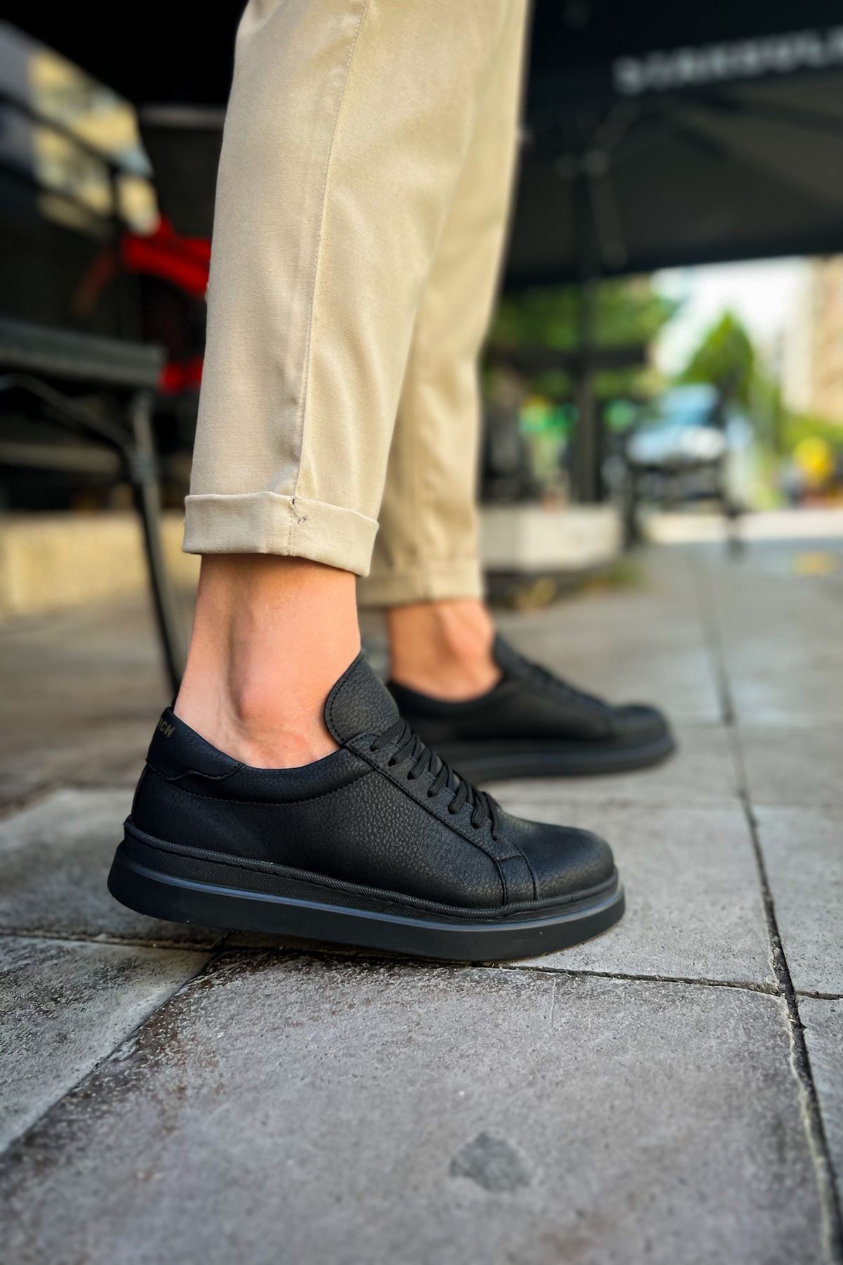 CH979 - Santoni CRT Spor Erkek Ayakkabı SIYAH - Görsel 2