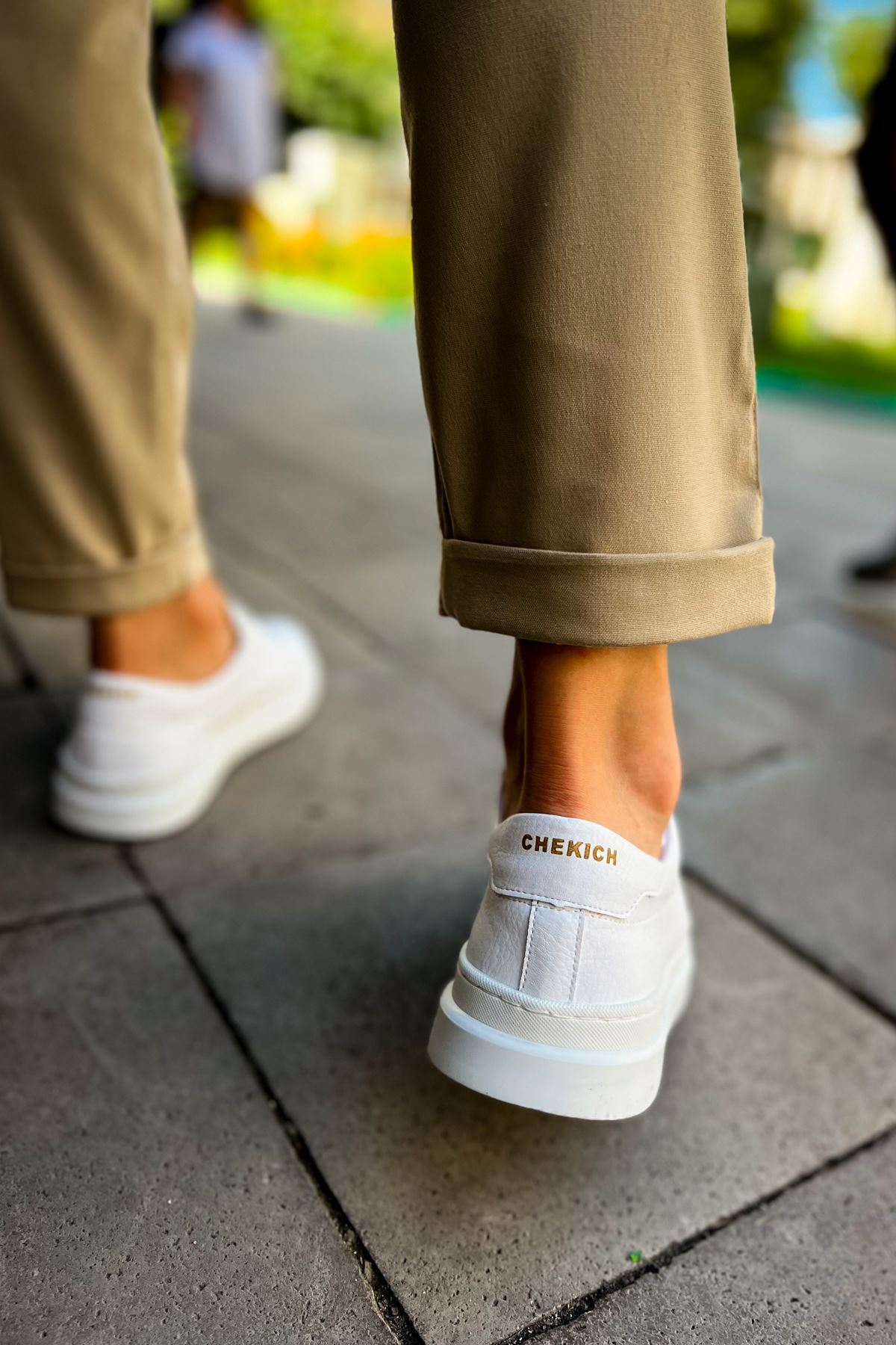 CH979 - Santoni CRT Spor Erkek Ayakkabı BEYAZ - Görsel 4