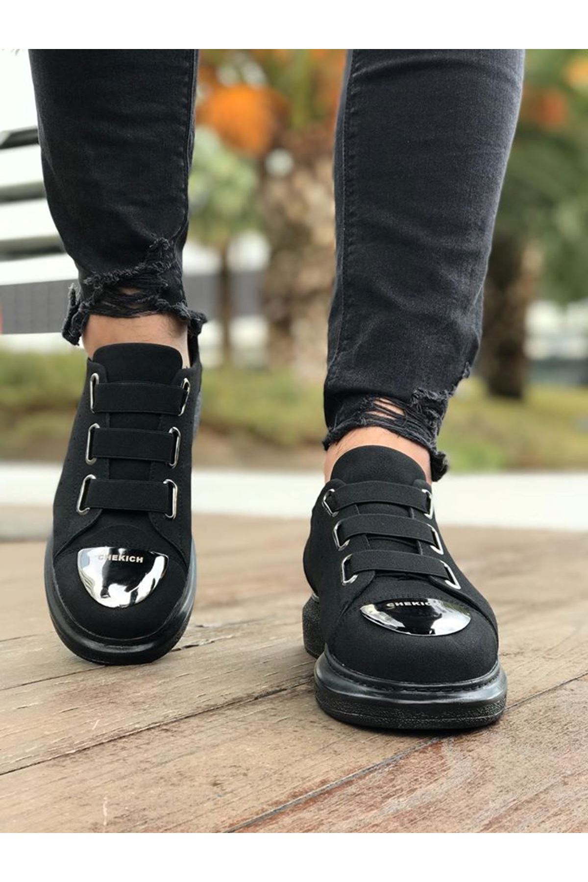 CH251 - SST Mirror Suede Erkek Ayakkabı SIYAH - Görsel 4
