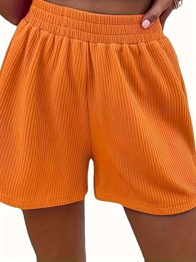 Kadın Askılı Yuvarlak Yakalı Burgu Krop Ve Bluz Short Ikili Takım - Görsel 5