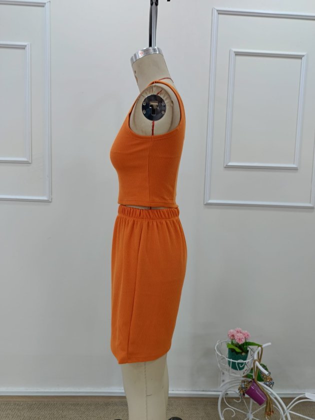 Kadın Askılı Yuvarlak Yakalı Burgu Krop Ve Bluz Short Ikili Takım - Görsel 8