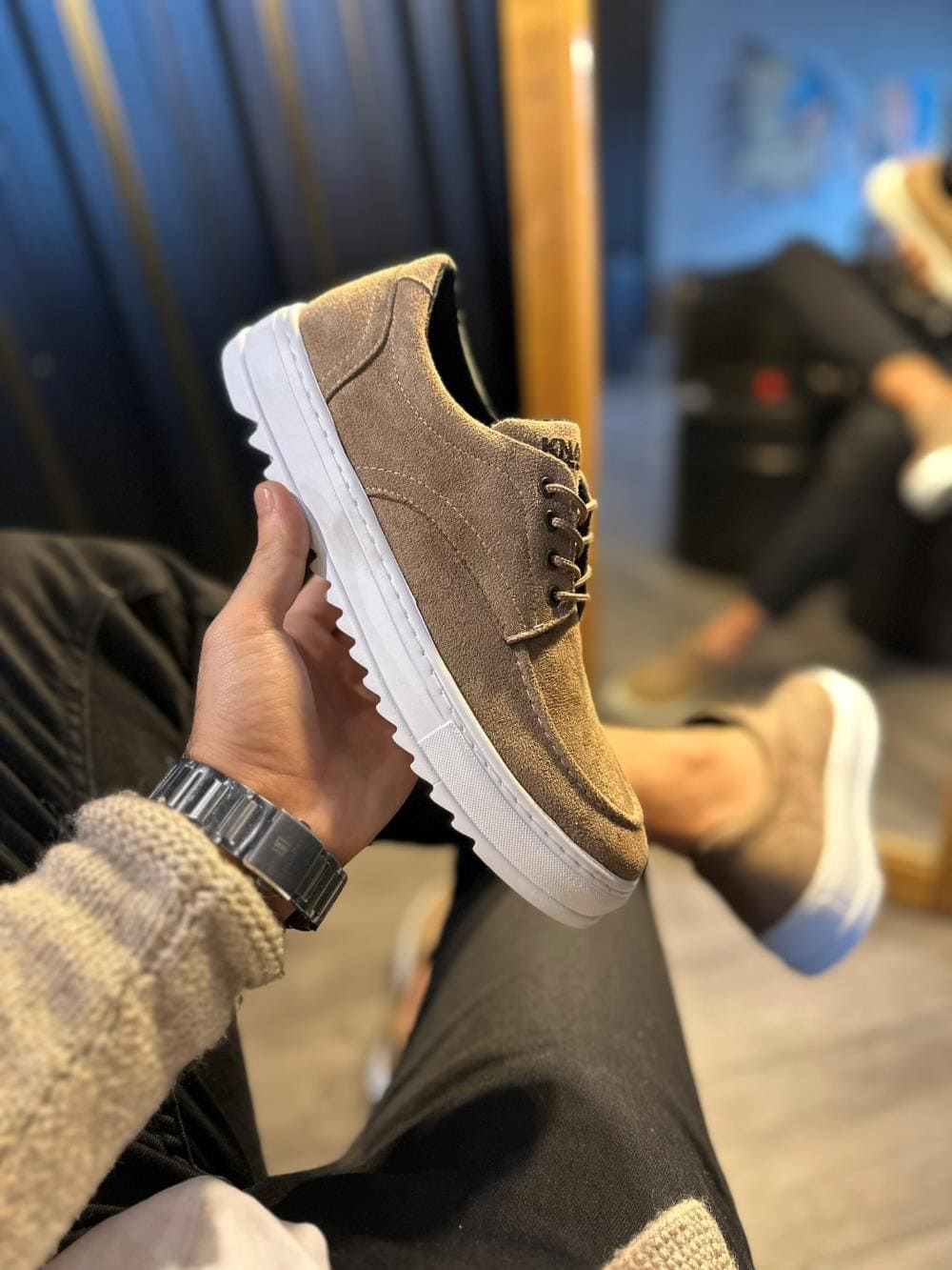 JY-T12 Velaro Bağcıklı Süet Erkek Günlük Spor Klasik Ayakkabı SBT - Camel - Görsel 3