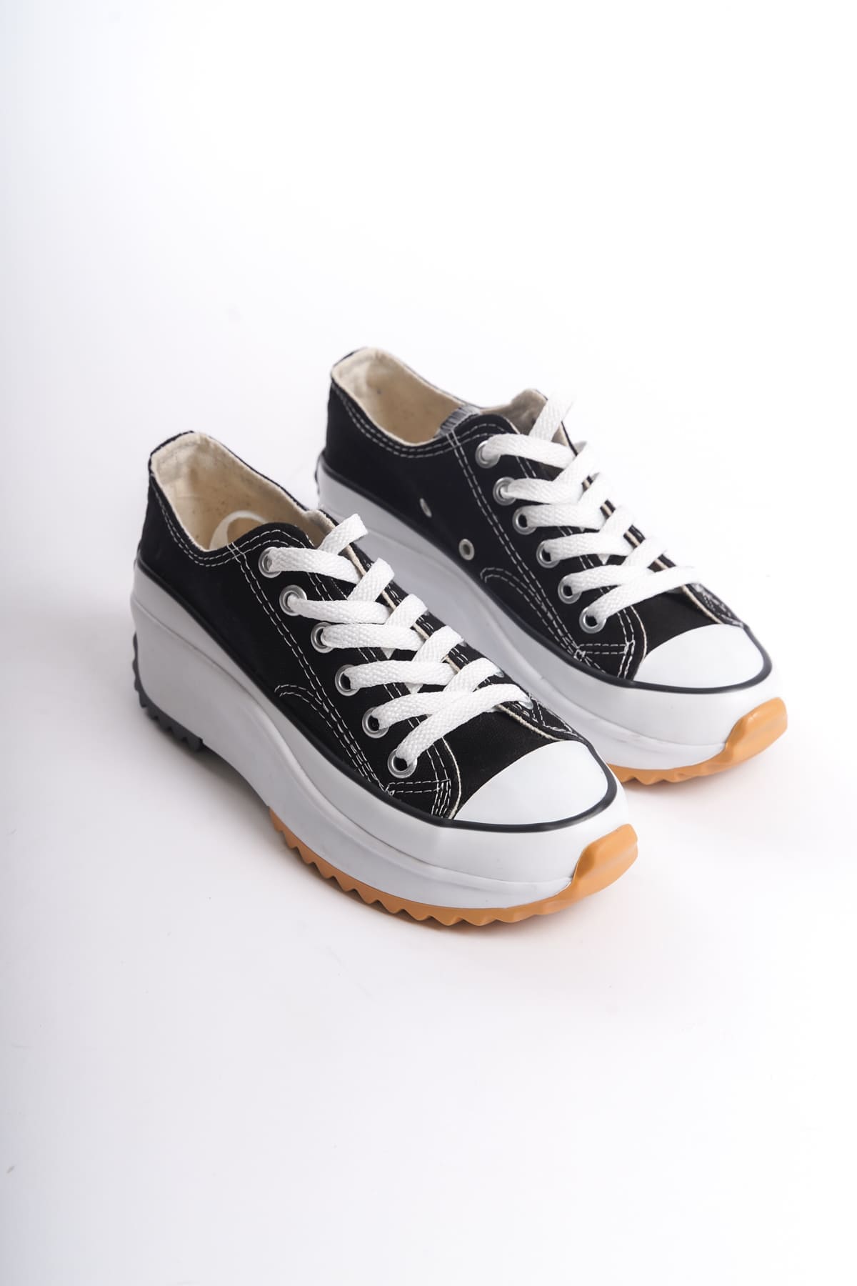 PARIS Bağcıklı Ortopedik Taban Kadın Sneaker Spor Ayakkabı TBT - Siyah - Görsel 4