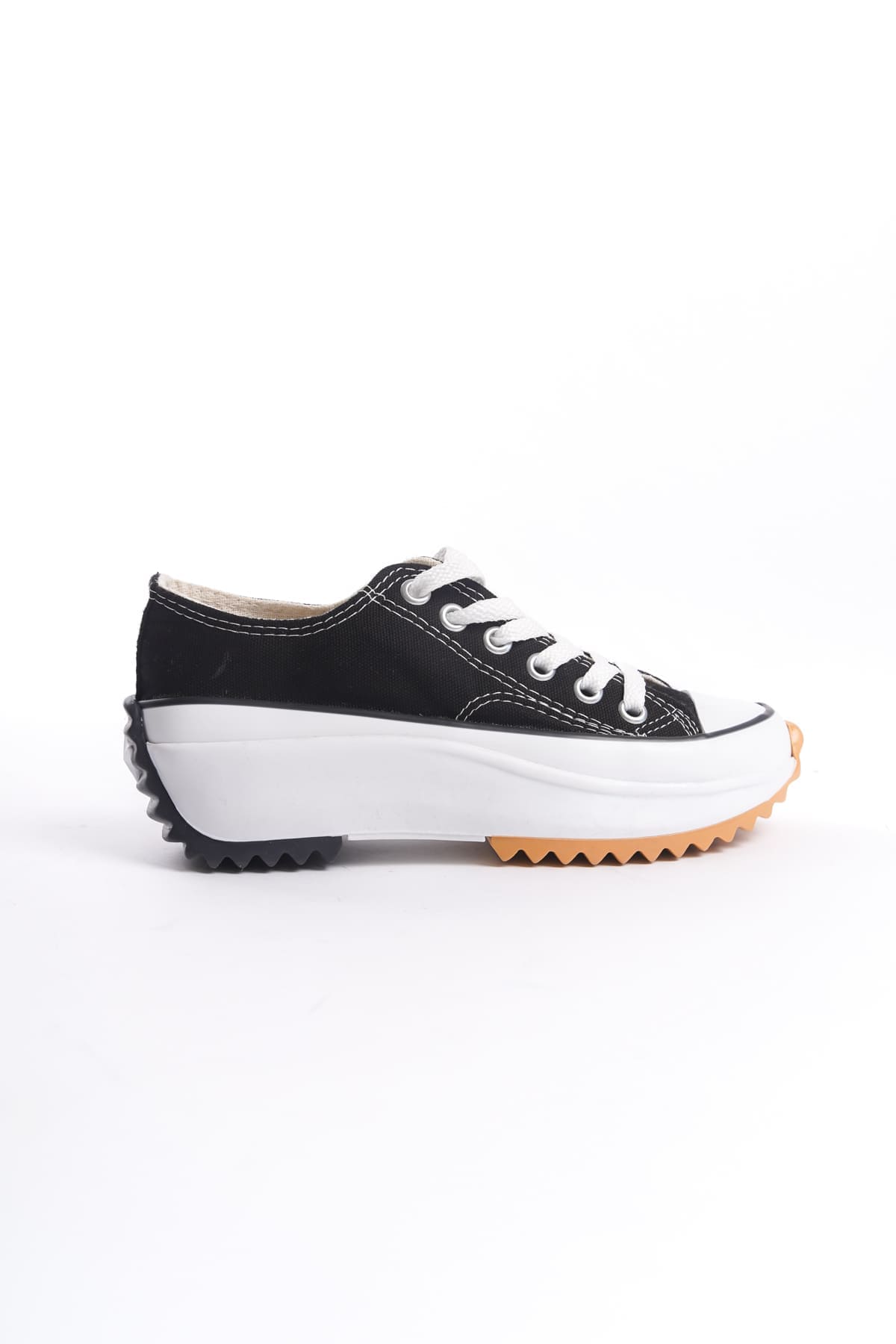 PARIS Bağcıklı Ortopedik Taban Kadın Sneaker Spor Ayakkabı TBT - Siyah - Görsel 6