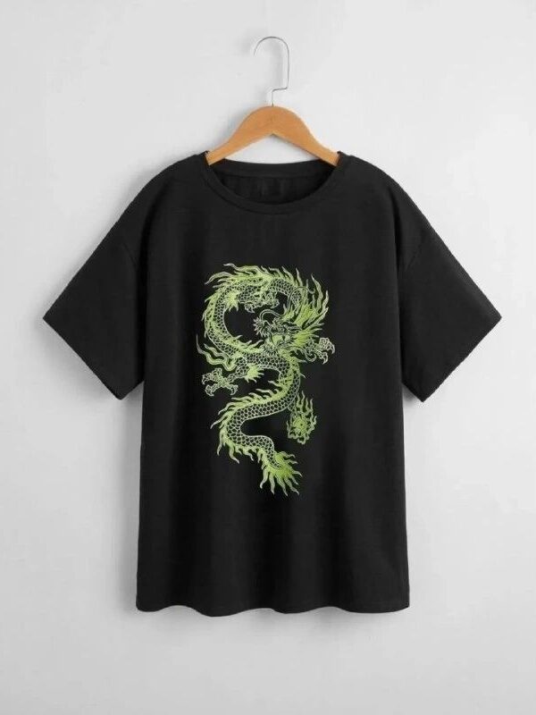 Çocuk Unisex Baskılı T-Shirt - Siyah