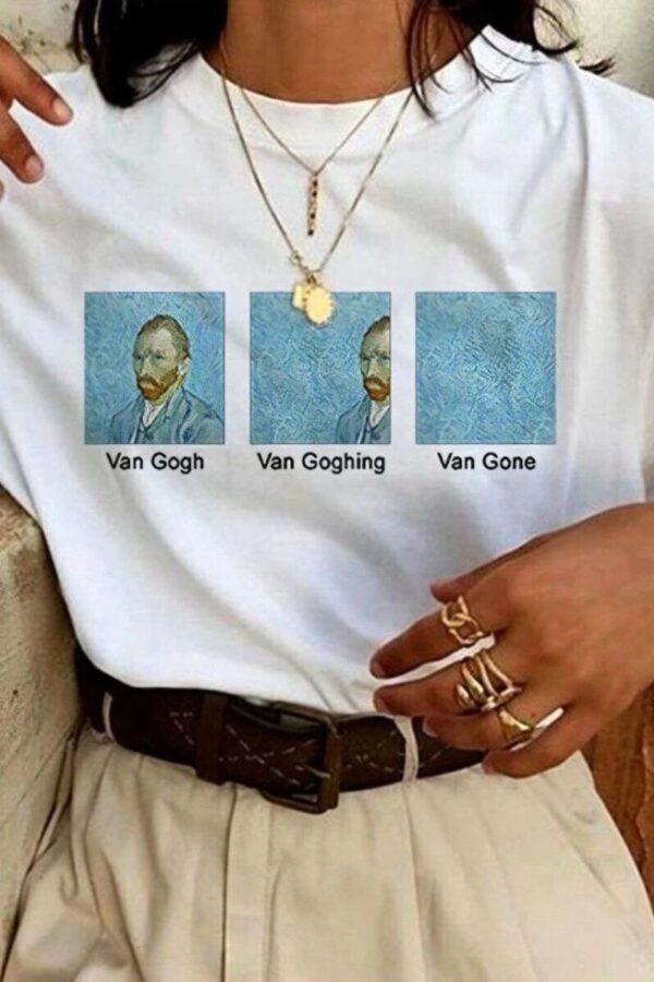 Kadın Baskılı Oversize kısa kol T-Shirt - Beyaz