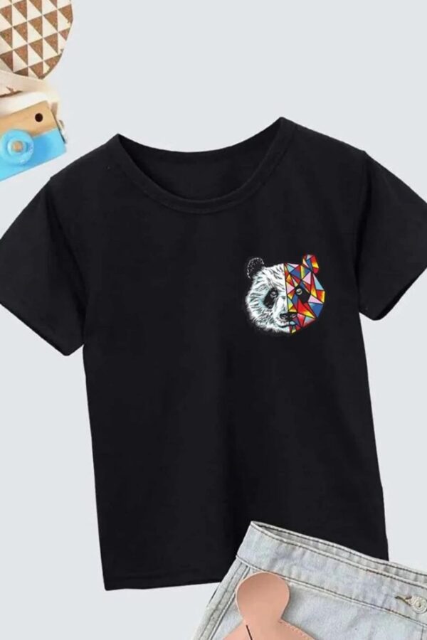 Unisex Çocuk Baskılı T-Shirt - Siyah