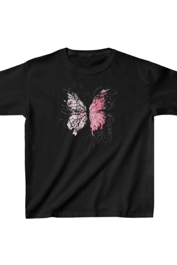 Çocuk Kız Baskılı T-Shirt - Siyah