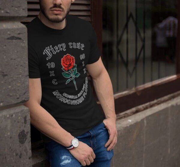Erkek Tişort Bisiklet Yaka Baskılı Kısa kol T-Shirt - Siyah