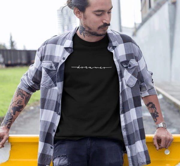 Erkek Tişört Yazlık Bisiklet Yaka Baskılı Kısa kol T-Shirt - Siyah