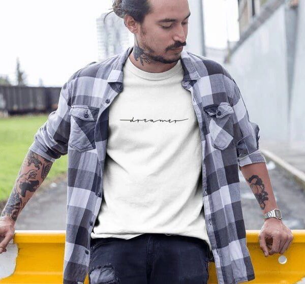 Erkek Tişort Bisiklet Yaka Baskılı Kısa kol T-Shirt - Beyaz