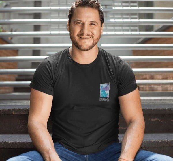 Erkek Tişort  Bisiklet Yaka Baskılı Kısa kol T-Shirt - Siyah