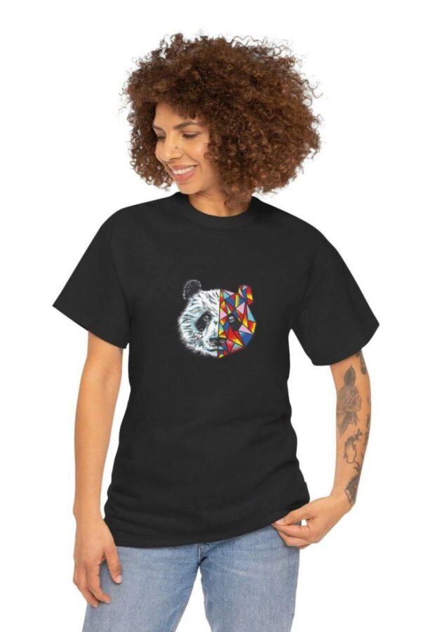 Kadın Bisiklet Yaka Baskılı Kısa kol  T-Shirt - Siyah