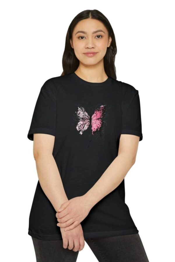 Kadın Bisiklet Yaka Baskılı T-Shirt - Siyah