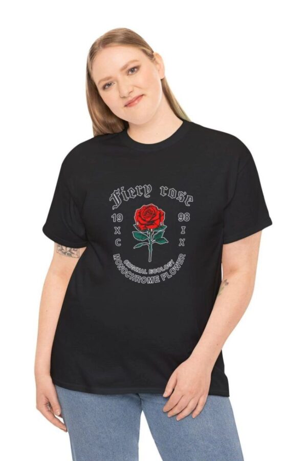 Kadın Bisiklet Yaka Baskılı  Kısa kol T-Shirt - Siyah