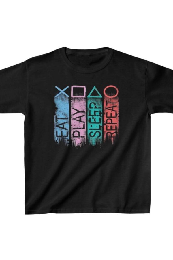 Unisex Çocuk Baskılı T-Shirt - Siyah