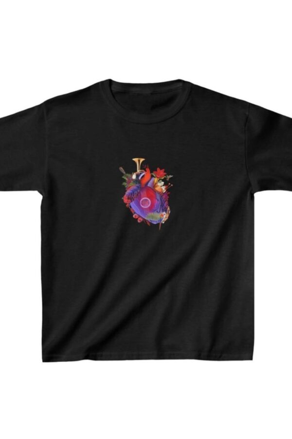 Unisex Çocuk Baskılı T-Shirt - Siyah