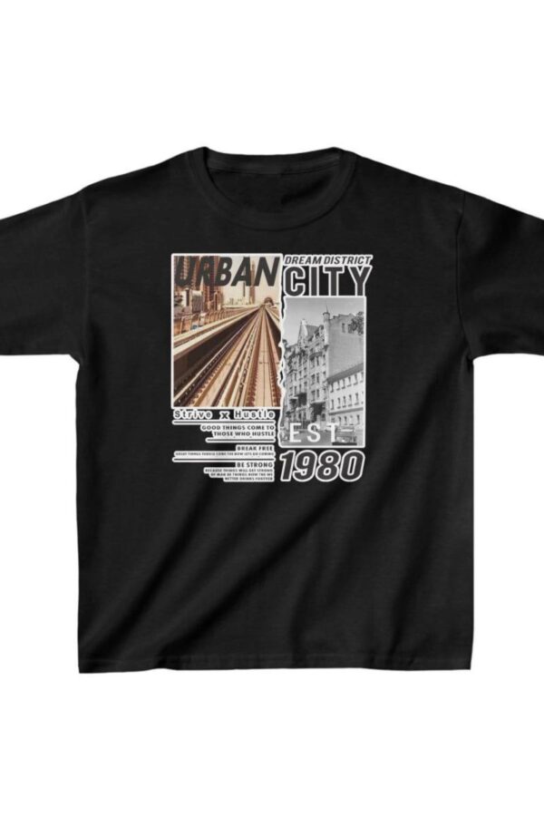 Unisex Çocuk Baskılı T-Shirt - Siyah