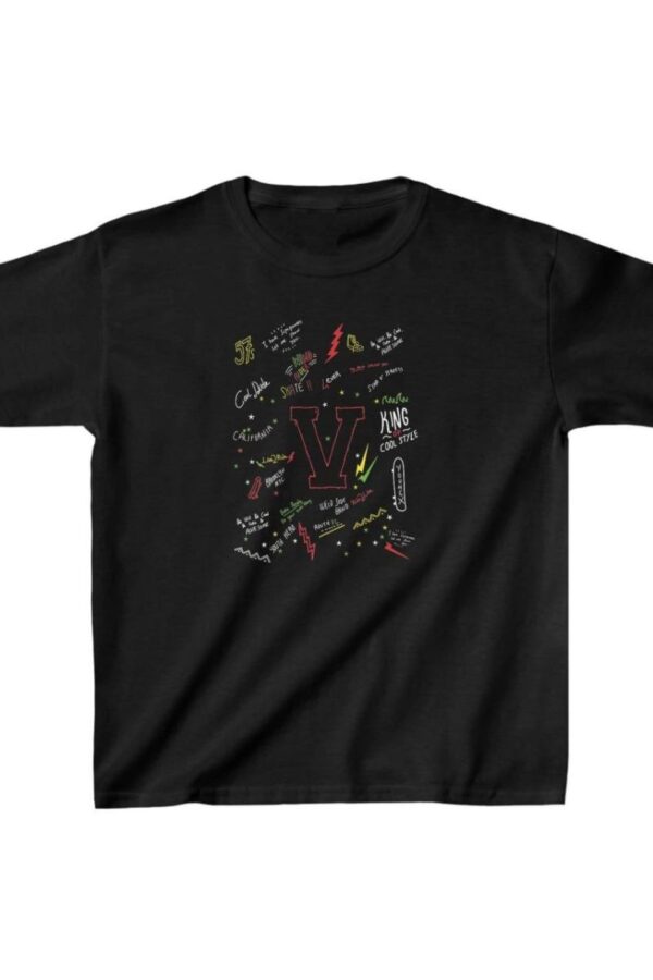 Unisex Çocuk Baskılı T-Shirt - Siyah