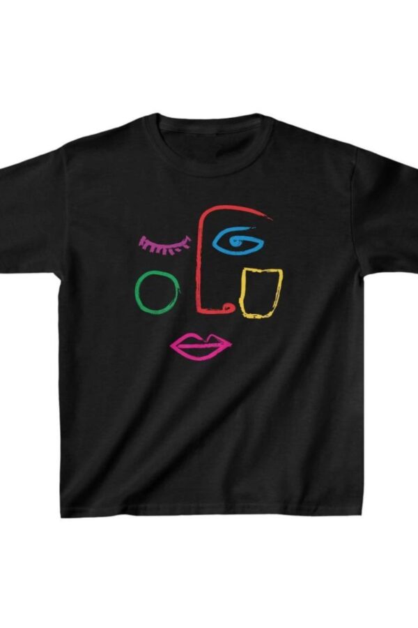 Unisex Çocuk Baskılı T-Shirt - Siyah